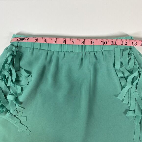 Sugar Lips Festival Breeze Skirt Aqua Color Fringe High Low Stretch NEW Size M - Picture 9 of 11